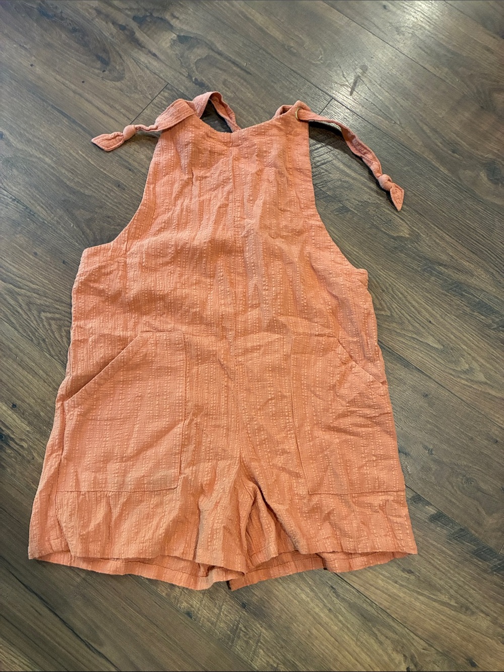 Girl’s Art Class Sleeveless Tie-Shoulder Romper in Dusty Coral